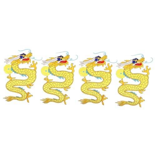 STOBOK 2 Sätze Drachen-stickerei-patch Bügelflicken Für Kleidung Kleidungsdekore Gestickte Aufnäher Patch Aufnähen Kleidungszubehör Flicken Für Jacken Stoffaufkleber Polyester 2 Stück * 2 von STOBOK