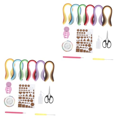 STOBOK 2 Sätze Gestepptes Papierset Werkzeug Quilling-kits Aus Papier Papierrollen Diy Bastelset Quilling Aus Papier 13 Stück * 2 von STOBOK