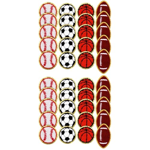 STOBOK 2 Sätze Gestickter Stoffaufnäher Mantelflicken Baseball-patch Baseball-applikation Zum Aufnähen Kleidungsflecken Für Löcher Baseball-aufnäher Jacken-patch Acryl 20 Stück * 2 von STOBOK