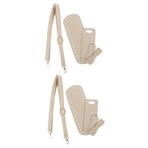 STOBOK 2 Sätze Gewebtes Taschenset Tragetaschen-Organizer-Einsatz Häkelset Schmuck Schnelle Armbänder Buchstabenperlen Stricktasche Handtasche Armband-Set Bausatz Griffe Nubukleder Beige von STOBOK