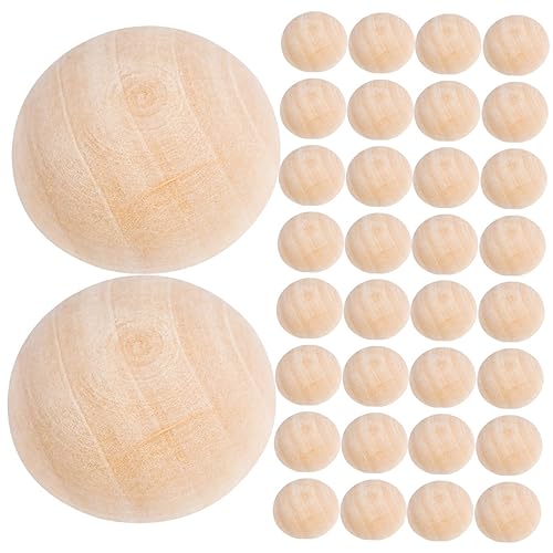 STOBOK 2 Sätze Halbrunde Holzperlen Halbkugel Mini-halbkugelbälle Blaugrünes Ball Halbe Perlen Diy Holzperlen Halbkugel Holzperlen Schmuck Handwerk Perlen Bastelbedarf 200 Stück * 2 von STOBOK