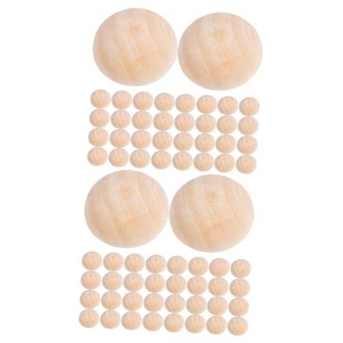 STOBOK 2 Sätze Halbrunde Holzperlen Mini-perlen Blaugrünes Buchsbaum Dekorative Schale Ball Diy Holzperlen Halbkugel Holzperlen Unfertige Holzkugeln Lose Holzperlen 200 Stück * 2 von STOBOK