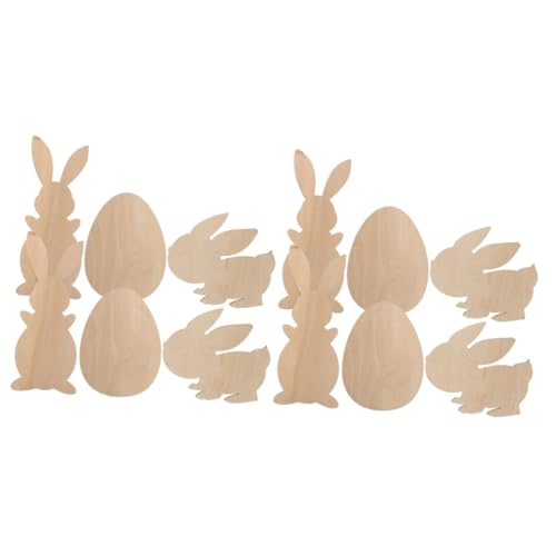 STOBOK 2 Sätze Haseneier Aus Holz Osterkörbe Beflockter Osterhase Plüschkaninchen Korb Ausgeschnitten Basteln Ostern Osterbasteln Diy Handwerk Hängende Dekore Osterschmuck 6 Stück * 2 von STOBOK