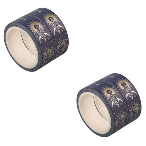 STOBOK 2 Sätze Heißpräge-taschenband Sternen-washi-tape Journaling-aufkleberbänder Vintage-klebeband Halloween-washi-tape Scrapbook-washi-tape Washi-klebeband Blue Papier 2 Rollen * 2 von STOBOK