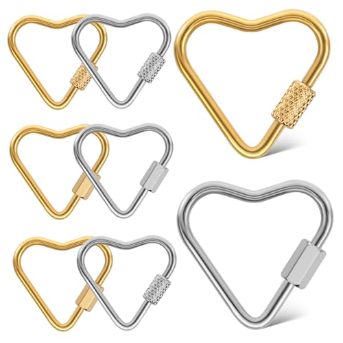 STOBOK 2 Sätze Karabiner Mini Herz Schlüsselanhänger Halter Kleine Feder Karabinerhaken Schmuckherstellung Schnallen Charm Halter Anhänger Herzförmiger Schlüsselanhänger 8 Stück * 2 von STOBOK