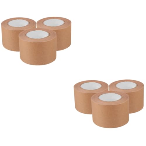 STOBOK 2 Sätze Klebeband Aus Kraftpapier Kraft-washi-tape Kraftdichtband Kraftpapier Klebeband Verschlussband Verpackungs Band Verpackung Mit Braunem Klebeband Light Brown 3 Rollen * 2 von STOBOK