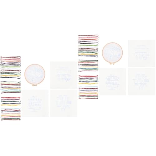 STOBOK 2 Sätze Kreuzstich Bausatz Stickset für Kinder Stichpaket für den Anfang Handstickset embroidery kit embroidery set Stickübungszubehör Stickerei-Kunsthandwerk Polyester von STOBOK