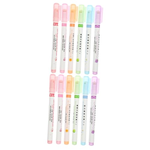 STOBOK 2 Sätze Kurven-textmarker-set Textmarker Fürs Büro Kurvenstifte Kleiner Highlighter Markieren Sie Buchmarkierungen Textmarker Aus Kunststoff Büro Mark Stift Abs 6 Stück * 2 von STOBOK