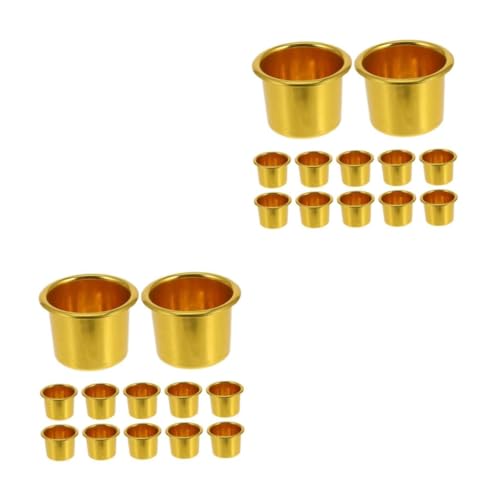 STOBOK 2 Sätze Leuchter Kerzenhalter Kerzenbecher Hochzeitsdeko Kerzenständer Gold Besteck Basis Kerzen Weihnachtstischdekoration Kerzen Materialien Aluminium Golden 12 Stück * 2 von STOBOK