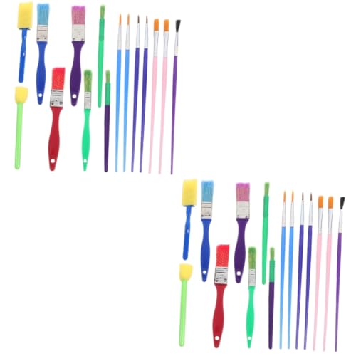 STOBOK 2 Sätze Ölgemälde Pinsel Set Pinsel Zum Malen Farbe Für Leinwandmalerei Gel Malerei Pinsel Aquarell Pinsel Set Aquarellstifte Tragbarer Aquarellpinsel Malpinsel Üben 15 Stück * 2 von STOBOK