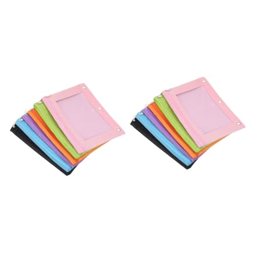 STOBOK 2 Sätze Papiertüte Mit Reiß Verschluss Reißverschlüsse Aufbewahrungsbeutel Stifthalter Schnellhefter Spannverschluss Federmäppchen Organizer Handtasche PVC 6 Stück * 2 von STOBOK