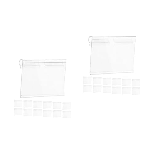 STOBOK 2 Sätze Preisschild Etikettenhalter Für Regale Kartenhalter Stehen Drahtregal-etikettenhalter Etiketteneinlagen Etikettenhalter Für Thermodrucker Transparent Pvc 50 Stück * 2 von STOBOK