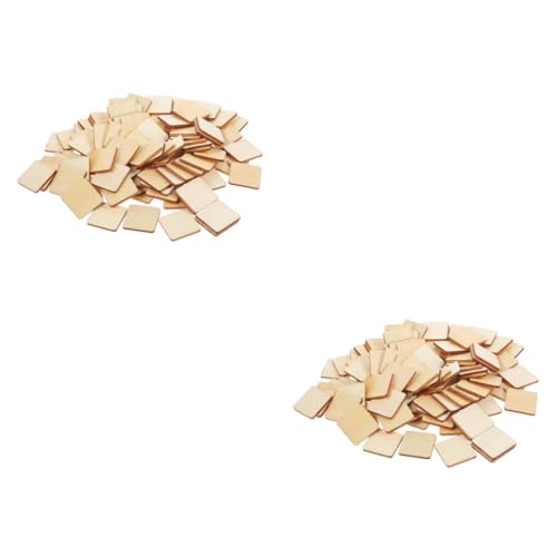 STOBOK 2 Sätze Quadratische Holzspäne Leer Partydeko Selber Machen Diy Handwerk Hängende Dekore Holzquadrate Selber Machen Holzscheiben Praktische Holzausschnitte Beige 100 Stück * 2 von STOBOK