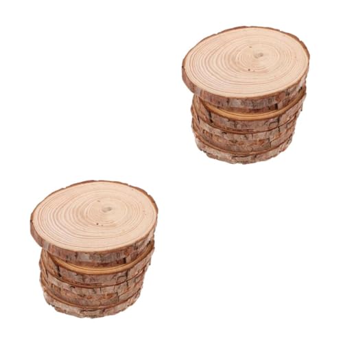 STOBOK 2 Sätze Runde Holzspäne Holzkreise Für Mittelstücke Holzscheiben Für Ornamente Unfertige Holzscheibe Ornamente Aus Holzscheiben Kunst Holzscheiben Brown Kiefernholz 10 Stück * 2 von STOBOK