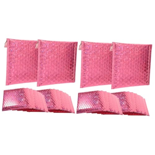 STOBOK 2 Sätze Schaumstoffbeutel Selbstklebende Etiketten Liner Jackenständer Lagerbehälter Knackiger Pakettaschen Versandtasche Paketzubehör Farbige Pet-aluminiumfolie Rosy 50 Stück * 2 von STOBOK