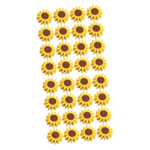 STOBOK 2 Sätze Sonnenblumen-holzperlen Perlenanhänger Abstandsperle Sonnenblumenperlen Für Schmuck Basteln Sie Diy-perlen Blumenschmuck Blumengirlande Für Den Tisch Yellow 50 Stück * 2 von STOBOK