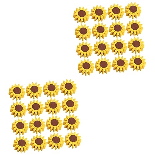 STOBOK 2 Sätze Sonnenblumen-holzperlen Sonnenblumen-abstandsperlen Blumenschmuck Handystativ Perlenkette Decor Bastelset Basteln Charms-perlen Handwerk Diy Holzperle Yellow 50 Stück * 2 von STOBOK