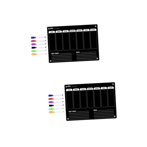 STOBOK 2 Sätze Tafel löschen Kühlschrank Magnetische Planer Wiederverwendbare Magnetische Notiztafel magnetisches Zeichenbrett Etiketten Planertafel für Kühlschrank magnetische Wandtafel von STOBOK