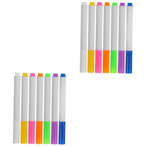 STOBOK 2 Sätze Textmarker Etikett Pastell Kreide Aufkleber Schreibkladde Whiteboard Stifte Federmäppchen Trockenlöscher Magnetischer Trocken Abwischbarer Marker Plastik 7 Stück * 2 von STOBOK