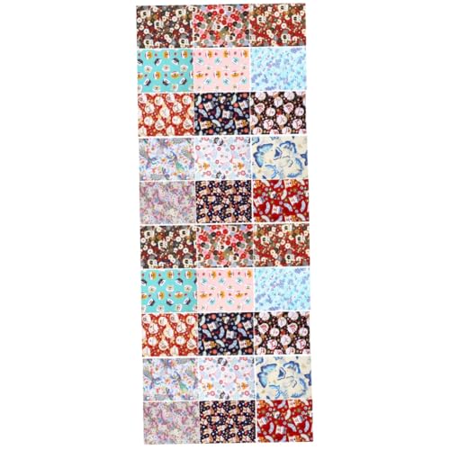 STOBOK 2 Sätze Tuchgruppe Kopfblümchen Patchworkstoff Selber Machen Floral Bedrucktes Patchwork Stoffe Haar Tapes Kleiderpuppe Bettwäsche Stoffmaterial Quiltzubehör 15 Blatt * 2 von STOBOK