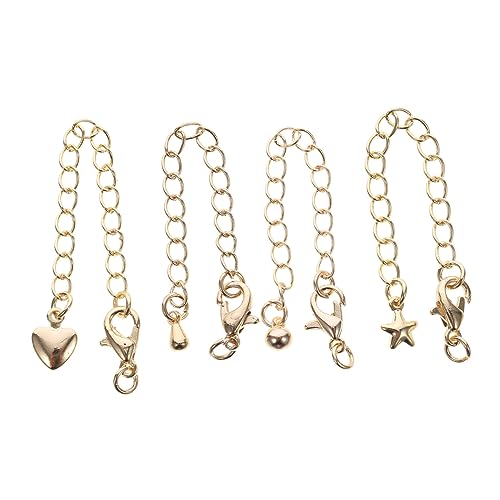 STOBOK 2 Sätze Verlängerungskette Fußkettchen Anhänger Verschlüsse Verlängerung Für Armband Schmuckherstellung Goldene Halskettenverlängerung Fußkettenverlängerungen Kupfer 4 Stück * 2 von STOBOK