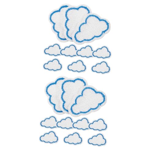 STOBOK 2 Sätze Wolkenstoffaufkleber Clouds Artifical Cloud Schublehre Schuhreparatur Armatur Tasc Dekorative Fellflecken Cartoon-kleidungsflecken Kleine Fellflecken Stickgarn 10 Stück * 2 von STOBOK