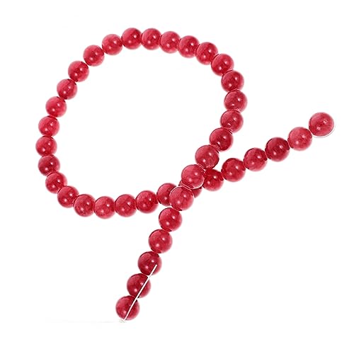 STOBOK 2 Saiten Glatte Perlen Modeschmuck Bastelperlen Selber Machen Natürliche Edelsteinperlen Perlen Für Armband Diy-perlen Lose Steinperlen Kronleuchter Perlen Rotes Zubehör Naturstein von STOBOK