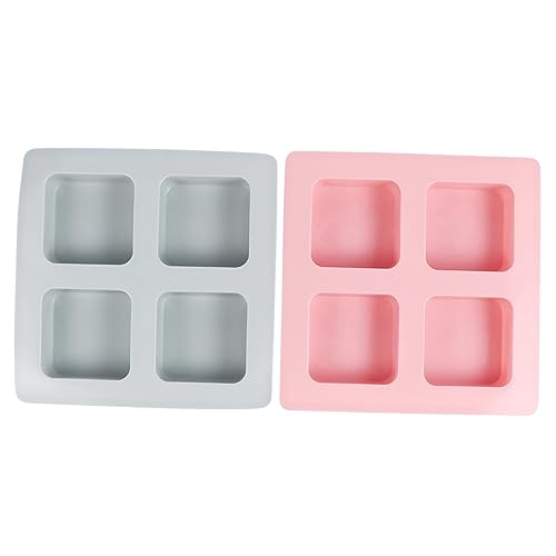 STOBOK 2 Stück 4 DIY Seifenform Puddingformen Fondantformen Formen zur Seifenherstellung quadratische Seifenform muffinsformen silikonformen airfryer soap mold Schokoladenform Kuchenform von STOBOK