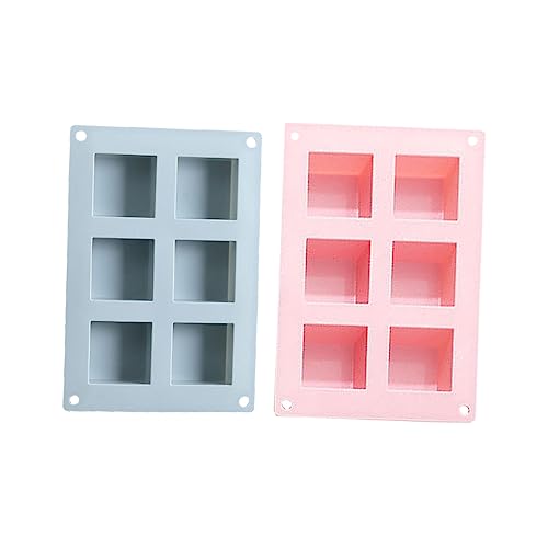 STOBOK 2 Stück 6 DIY Seifenform Kuchenform Formen zur Seifenherstellung Keksformen quadratische Seifenformen zum Selbermachen Seifenformen selber machen ice cube mold schokoladenform von STOBOK