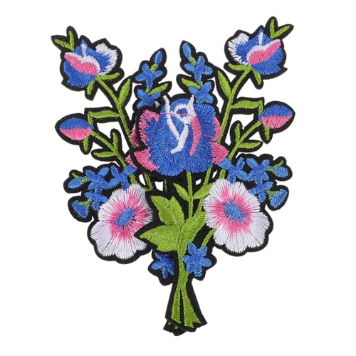 STOBOK 2 Stück Rosenbeet Patch-Kleidung Patch für Kleidung Patchapplikation aufnähen Rosenflecken aufnähen gestickte Aufnäher Blumenapplikation Aufnäher Stoffblumen Polyesterfaden von STOBOK