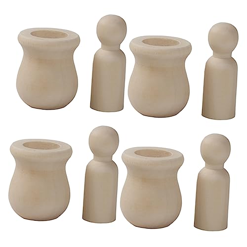 STOBOK 20 Satz 40 Stück Holzpuppen Blanko-Peg-Puppen unbemalte Peg-Puppen Kinderspielzeug Peg-Puppenkörper Kinderpuppen DIY Holzspielzeug Holzpuppe für DIY unfertige Puppen Bambus von STOBOK