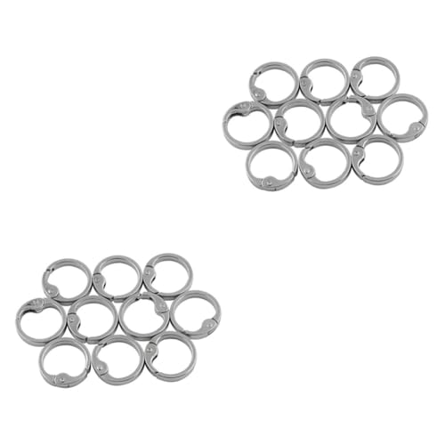 STOBOK 20 Stk Schlüsselanhänger Kreis Schlüsselbund Feder-O-Ring rund Feder-O-Ring-Clip karten halter card holder Schlüsselanhängerringe Schlüsselanhänger-Schnalle Federringe Silver von STOBOK