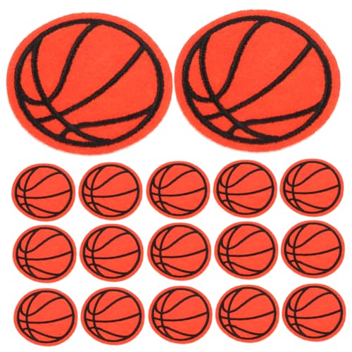 STOBOK 20 Stück Basketball-Stickerei-Patch Bekleidung Dekoration Leichtgewichtige Patch gestickte Motivapplikation gestickte Applikation Mantelflicken dekorative Fellflecken Polyesterrad von STOBOK