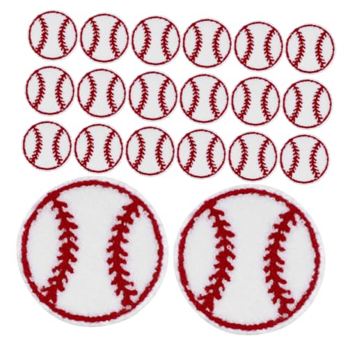 STOBOK 20 Stück Handbuchzubehör Kleidungspatches Dekorative Stoffapplikationen Art Patches Flecken Uni dekorative Baseball-Patches Baseball-Aufnäher für den Haushalt Handtuchstickerei von STOBOK