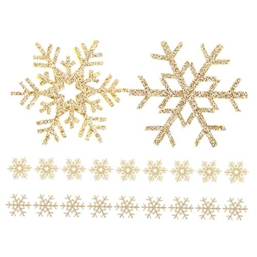 STOBOK 20 Stück Handgefertigte Materialien Für Haarschmuck Winterdekoration Winteraccessoires Schneeflocken Aufnäher Zum Aufnähen Dekorative Schneeflocken Aufnäher von STOBOK