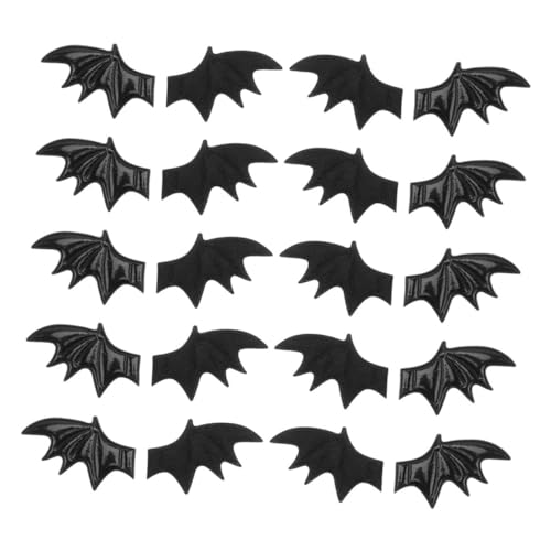 STOBOK 20 Stücke Mini Fledermäuse Flügel Halloween Fledermaus Flügel Verzierung DIY Handwerk Zubehör Für Haar Clips Stirnband Kleidung Schuhe von STOBOK