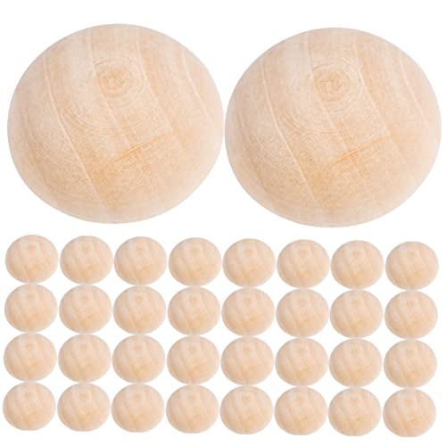 STOBOK 200St Halbrunde Holzperlen Mini-Perlen unvollendeter halber Ball halbe Bastelperlen DIY Holzperlen Unvollendete Holzperlen halbe Bastelbälle Perlen zur Schmuckherstellung von STOBOK