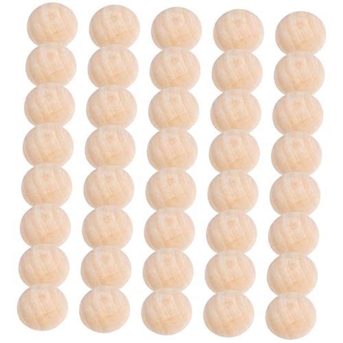 STOBOK 200St Halbrunde Holzperlen halbe Bastelbälle DIY Perlen basteln DIY-Perlen Abstandsperle halbe Perlen bastelzeug toys DIY Holzkugeln holzperlen selber machen DIY-Bastelornament von STOBOK