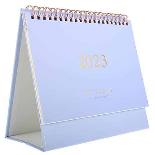 STOBOK 2023.07-2024.12 Desktop Kalender Mini Aufstehen Desktop Jahr Kalender Tabelle Papier Kalender Täglichen Scheduler Monatliche Seiten Staffelei Kalender (Lila) von STOBOK