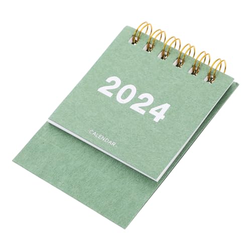 STOBOK 2023 2024 Tischkalender Kalender Des Akademischen Jahres Stehender Kalender Countdown-kalender Staffelei Stehen Monatsplaner Mini-kalender 2024 Desktop-kalender Büro Papier Green von STOBOK