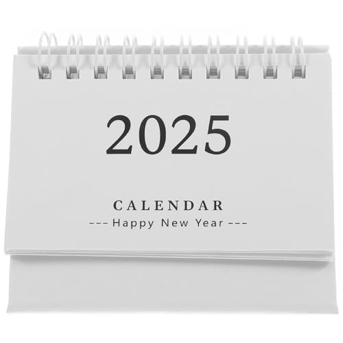 STOBOK 2025 Mini-Tischkalender Tisch-Flip- Monatskalender Notizblock Zeitplan Planer Für Das Tägliche Heimbüro Weiß 2024. 7–2025. 12 von STOBOK