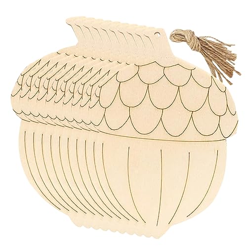 STOBOK 20St Blank Pine Cone Holzschild Eicheln basteln Eichel-Geschenkanhänger Fruchtdekor Eichel Ornamente rustikale weihnachtsbaumdeko etiketten Eichel Anhänger Tannenzapfenausschnitte von STOBOK