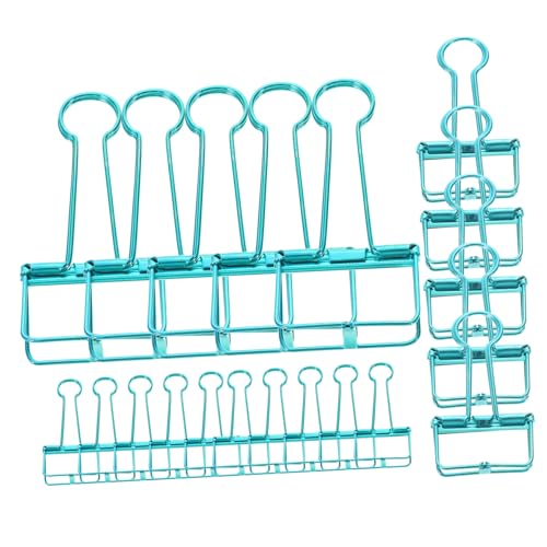 STOBOK 20St Büroklammern aus Edelstahl karten clip dokumentenmappe ordner schnell hefter folders Fotoclip Bindemittel verschiedene Büroklammern 2-Zoll-Binderklammern Rostfreier Stahl Blue von STOBOK