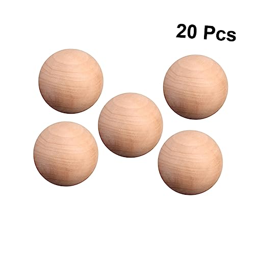 STOBOK 20St Holzkugel selber machen hühner spielzeug Bastelholzkugeln runde Bastelbälle DIY-Ball Abstandskugeln Boule runde Kugel für Schmuckhandbuch zubehör holz selber machen Bambus von STOBOK