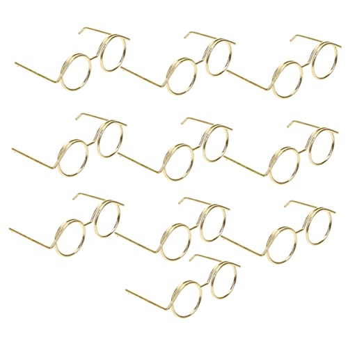 STOBOK 20St Mini-Brillengestell Überraschung Bausatz Puppenschuhe Miniatur puppenkleidung Puppen Kleidung spielzeuge puppenaugen winzige Brille Brillenrequisiten für Puppe Metall Golden von STOBOK