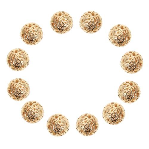 STOBOK 20St Perlen Herstellung Bausatz schmuck herstellen schmuck selbstmachen beads genschenkideen Geschenkidee kügelchen Schlüsselanhänger Perle Bastelperle Kupfer Golden von STOBOK