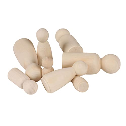 STOBOK 20St Puppenkörper aus Holz Puppen für Heimwerker Zubehör für Peg-Puppen Kinderpuppen Peg-Puppen-Kit kinder bastelset basteln für kinder spielzeug Holzpuppenmenschen Hölzern Yellow von STOBOK