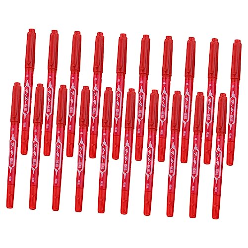 STOBOK 20st Doppelseitiger Markierungsstift Punkt Nagelhautölstift Expo-marker Textmarker Flair-stift Basierend Markierungen Skizze Markierungsstift Mehrzweck-ölmarker Plastik Rot von STOBOK