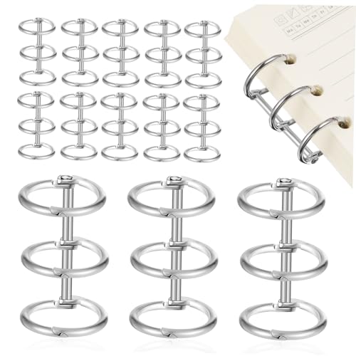 STOBOK 20st Kalenderring-bindering Ringe Für Karteikarten Binderingclips Bücherringe Ringbindeklammern Papierring Binderinge Für Tischkalender Buchringe Binden Ringbuchhalter Eisen Silver von STOBOK