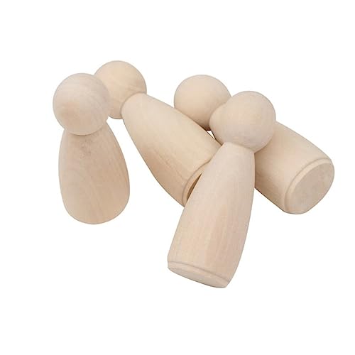 STOBOK 20st Unfertige Puppen Steckpuppen Selber Machen Dekorative Puppenkörper Blanko-peg-puppen Leere Puppen Selber Machen Bastelpuppe Aus Holz Kleine Pfötchenmenschen Holzpuppen Hölzern von STOBOK